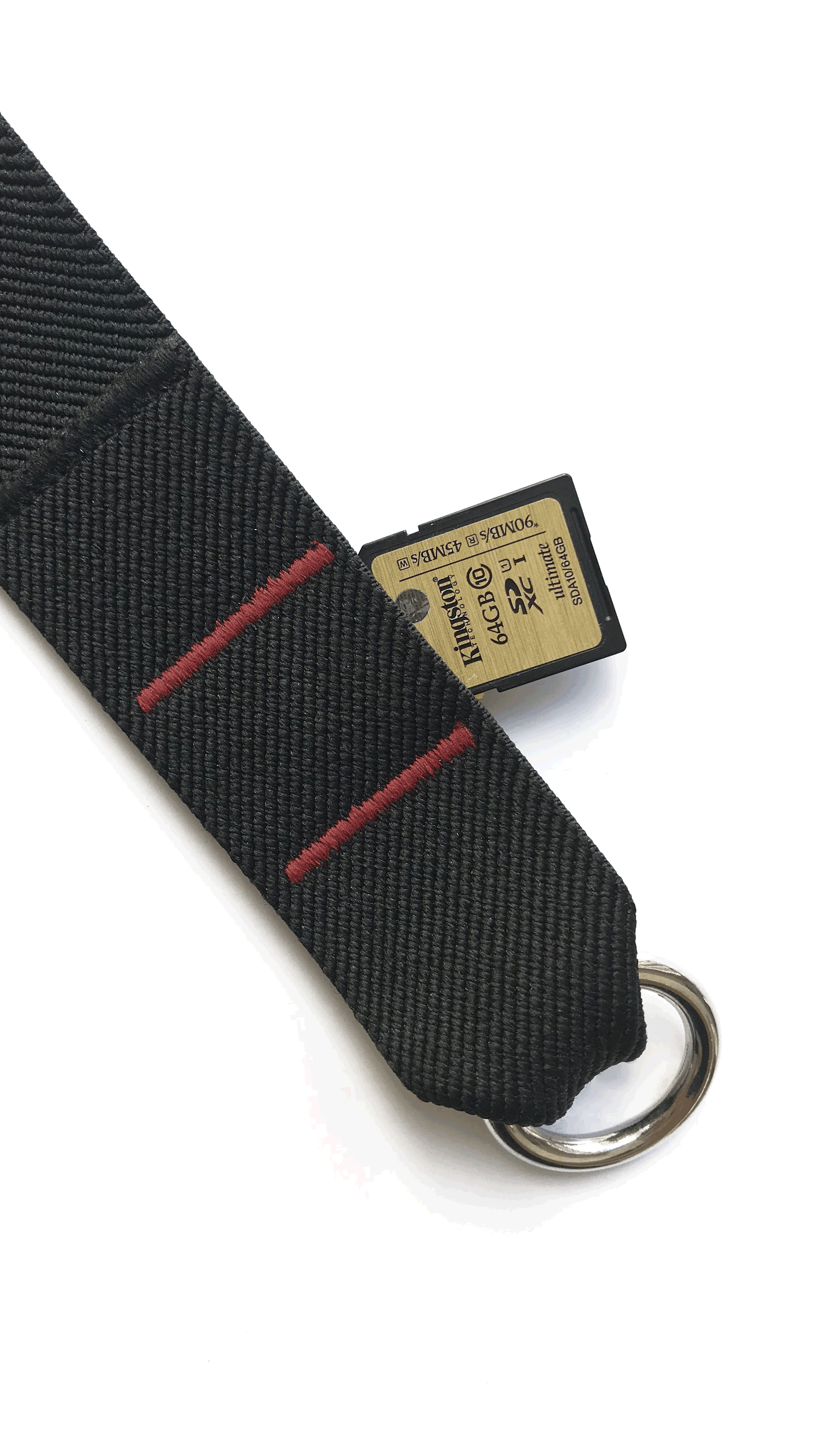 Elastische camera strap in actie, animatie